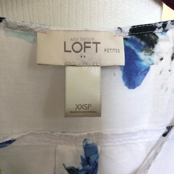 LOFT xxsp blue and white floral blouse - Picture 3 of 4
